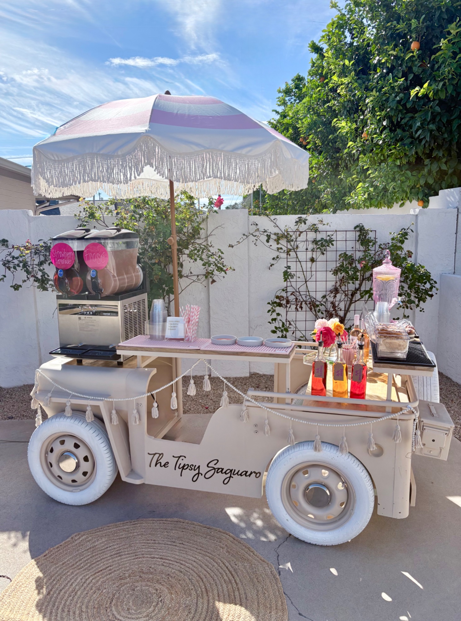 The Tipsy Saguaro mobile bar cart